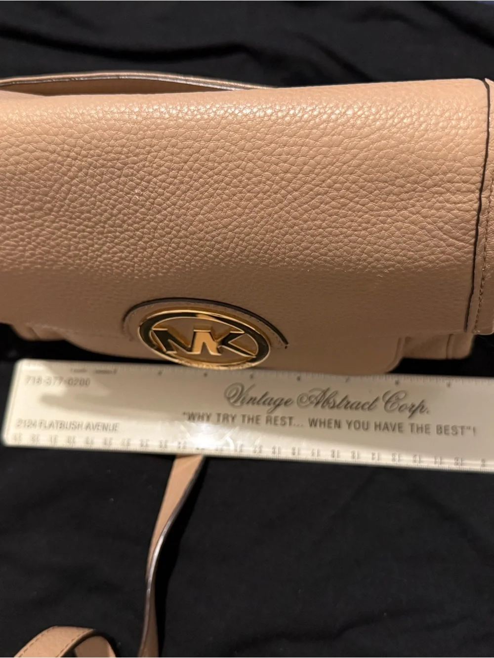 Michael Kors Pebbled Leather Crossbody in Taupe with Gold Hardware